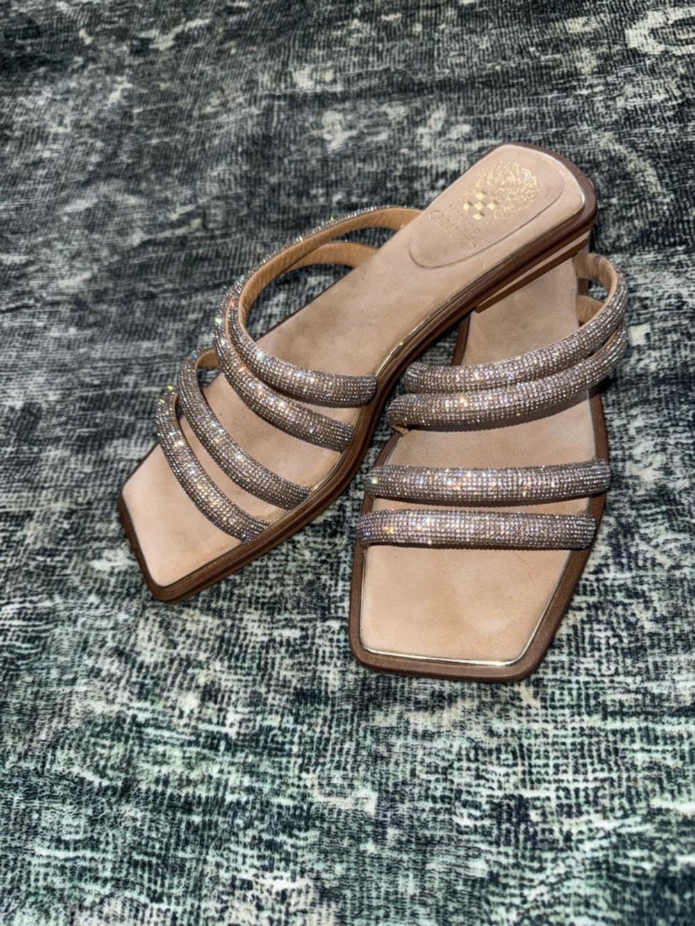 Vince Camino Embellished Strappy Slide Sandals Bridal Bling